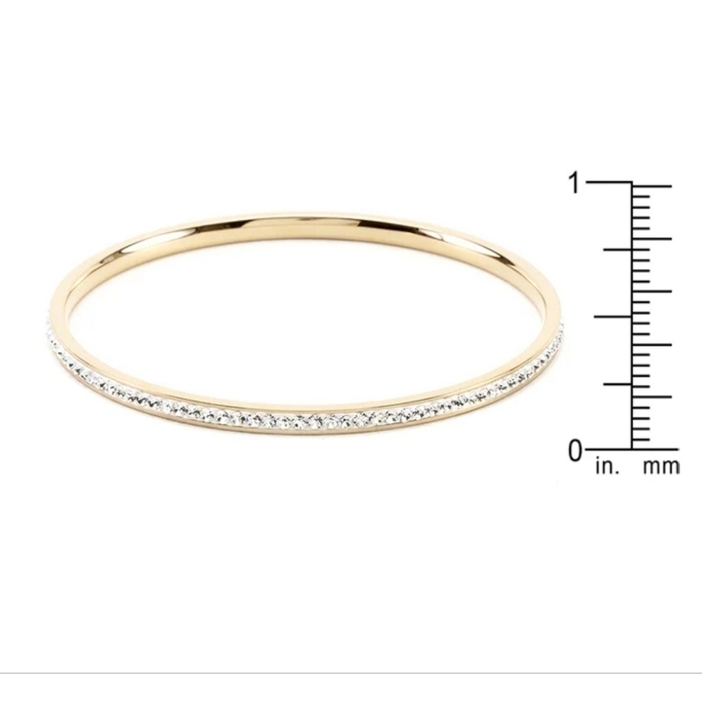 18k Gold Plated Chanel Set Crytsal Bangle Bracelet